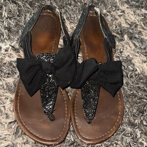 Madden Girl Black Bow Sandals